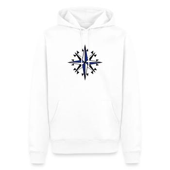 boussolle Rose des vents - Sweat à capuche Premium bio Homme - blanc - Devant - Nico (187cm)