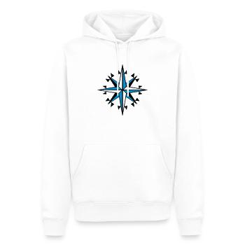 Navigation, Kompass, Windrose-Orientierungslauf - Männer Premium Bio Hoodie - Weiß - Vorne - Nico (187cm)