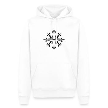 navigation, boussolle, Rose des vents orientation - Sweat à capuche Premium bio Homme - blanc - Devant - Nico (187cm)