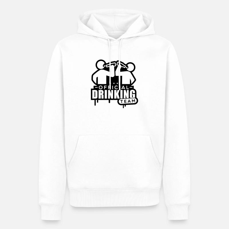 official_drinking_logo__f1 - Männer Premium Bio Hoodie - Weiß