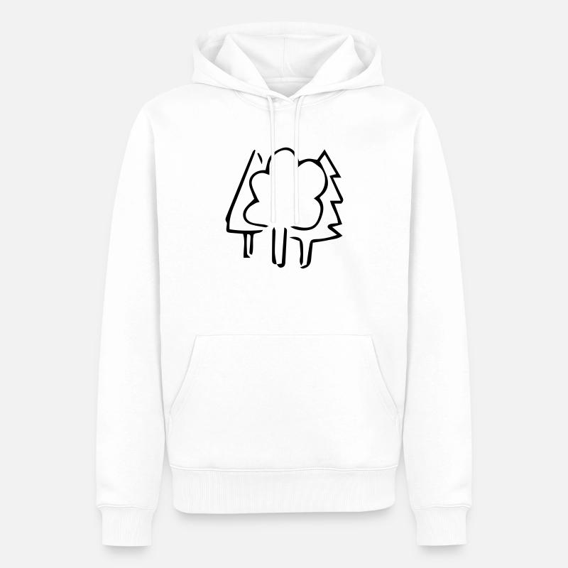 Mischwald,Wald,Natur,Baum,Landschaft,Grün,Umwelt - Männer Premium Bio Hoodie - Weiß