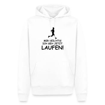 mir reichts ich geh jetzt laufen - Männer Premium Bio Hoodie - Weiß - Vorne - Nico (187cm)