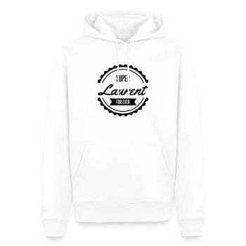 super laurent noël anniversaire prénom - Sweat à capuche Premium bio Homme - blanc - Devant - Nico (187cm)