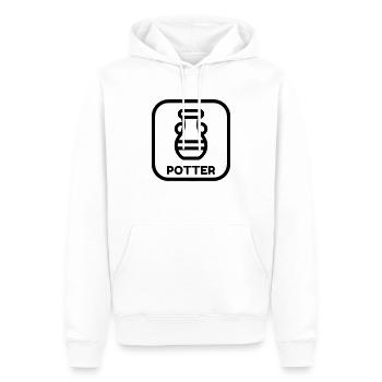 poterie / potier / vase / sculpteur - Sweat à capuche Premium bio Homme - blanc - Devant - Nico (187cm)