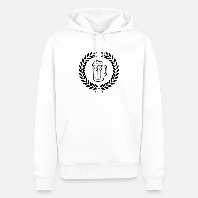 bier_01 - Männer Premium Bio Hoodie - Weiß