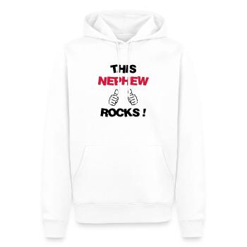 Nièce / Neveu / Oncle / Tante - Sweat à capuche Premium bio Homme - blanc - Devant - Nico (187cm)