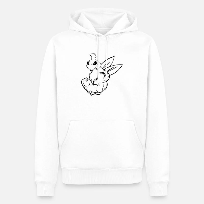 strong_bee_01 - Sweat à capuche Premium bio Homme - blanc