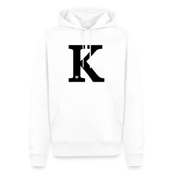 Buchstabe K Anfangsbuchstabe - Männer Premium Bio Hoodie - Weiß - Vorne - Nico (187cm)