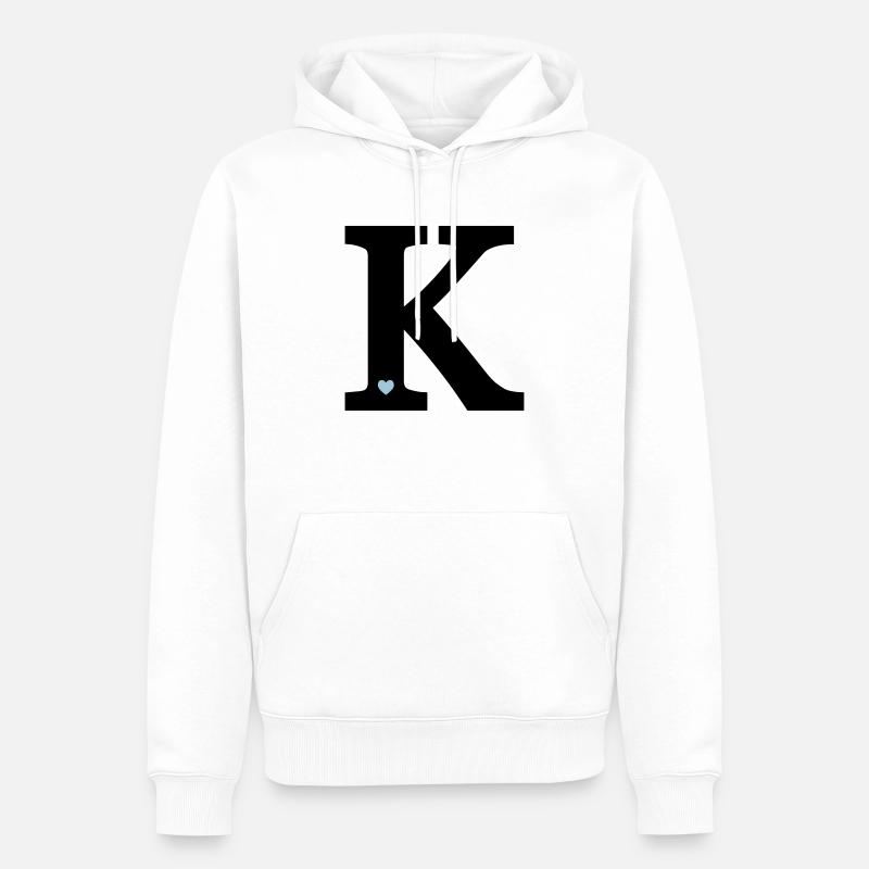 Buchstabe K Anfangsbuchstabe - Männer Premium Bio Hoodie - Weiß