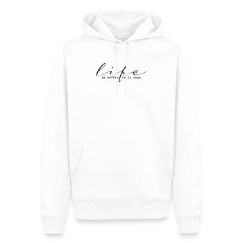 Chiens Amour | L’ami chien | Propriétaires de chiens - Sweat à capuche Premium bio Homme - blanc - Devant - Nico (187cm)