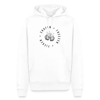 Saufen Fressen Ficken - Männer Premium Bio Hoodie - Weiß - Vorne - Nico (187cm)