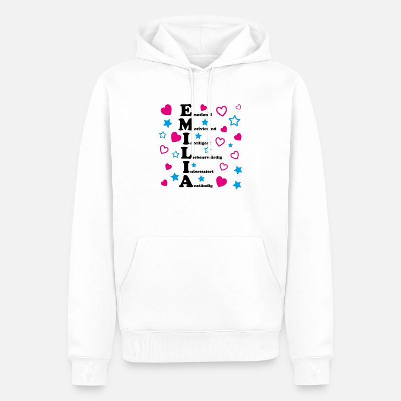 Emilia - Männer Premium Bio Hoodie - Weiß