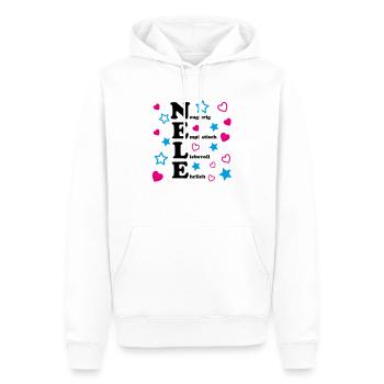 Nele - Männer Premium Bio Hoodie - Weiß - Vorne - Nico (187cm)