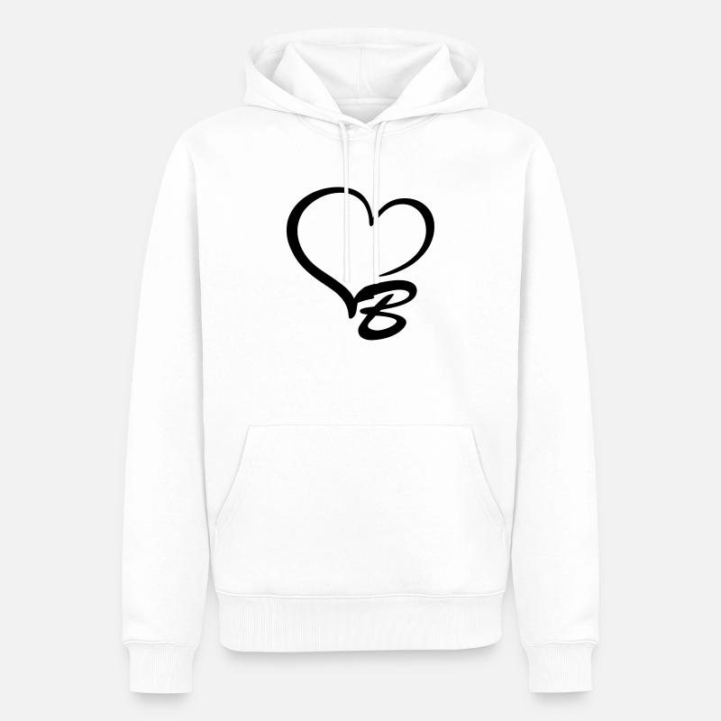 Herz Buchstabe B - Männer Premium Bio Hoodie - Weiß