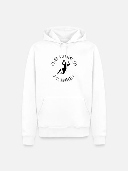 J'peux vraiment pas, j'ai handball - Sweat à capuche Premium bio Homme - blanc