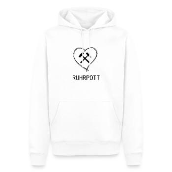 Ruhrpott - Männer Premium Bio Hoodie - Weiß - Vorne - Nico (187cm)