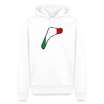 Piste de course d’Italie avec drapeau - Sweat à capuche Premium bio Homme - blanc - Devant - Nico (187cm)