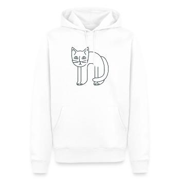 Chat flexi suspendu - Sweat à capuche Premium bio Homme - blanc - Devant - Nico (187cm)