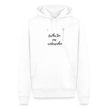 festhalten und weitersuchen, lustige Sprüche - Männer Premium Bio Hoodie - Weiß - Vorne - Nico (187cm)