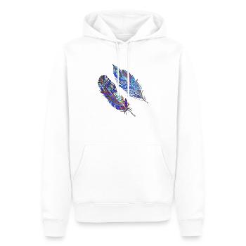 Feder - Männer Premium Bio Hoodie - Weiß - Vorne - Nico (187cm)
