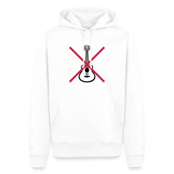 Guitariste interdit jouant de la guitare - Sweat à capuche Premium bio Homme - blanc - Devant - Nico (187cm)