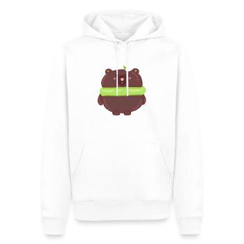 Macaroon Bear - Men’s Premium Organic Hoodie - white - Front - Nico (187cm)