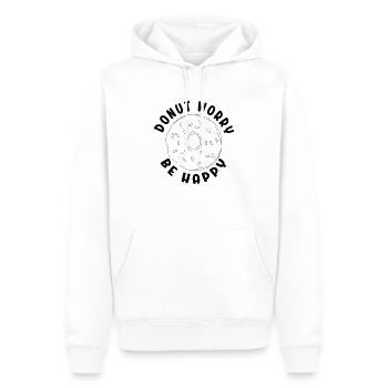 Donut worry be happy - Männer Premium Bio Hoodie - Weiß - Vorne - Nico (187cm)