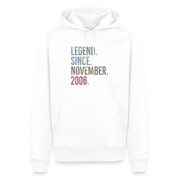 Légende depuis novembre 2006 - Sweat à capuche Premium bio Homme - blanc - Devant - Nico (187cm)