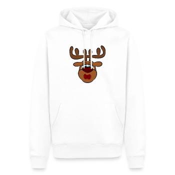 Baiser de renne - Sweat à capuche Premium bio Homme - blanc - Devant - Nico (187cm)