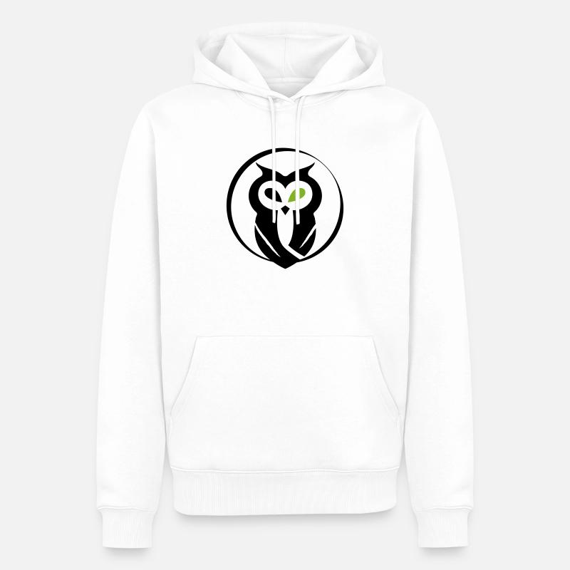 GOWILD Eule - ohne was ... zebrastyle - Männer Premium Bio Hoodie - Weiß