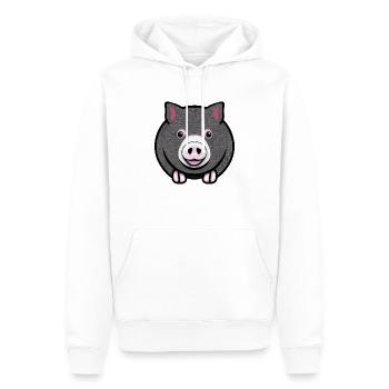 Schwein süß Schweinchen Schweine Tier Tiere 11 - Männer Premium Bio Hoodie - Weiß - Vorne - Nico (187cm)