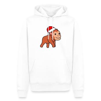 Singe orang-outan Noël Noël - Sweat à capuche Premium bio Homme - blanc - Devant - Nico (187cm)
