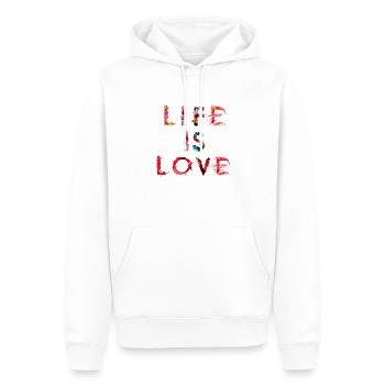 life is love - Männer Premium Bio Hoodie - Weiß - Vorne - Nico (187cm)