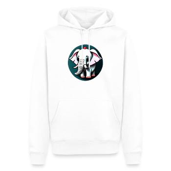 Kleiner Elefant Cartoon niedlich Abenteuer 16 - Männer Premium Bio Hoodie - Weiß - Vorne - Nico (187cm)