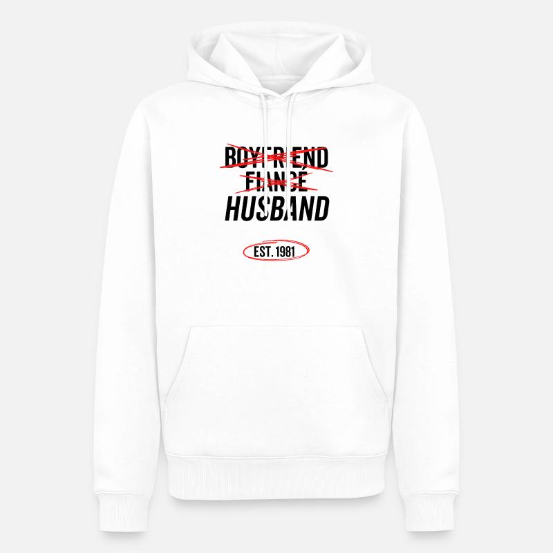 Freund Verlobter Ehemann Est 1981 - Männer Premium Bio Hoodie - Weiß