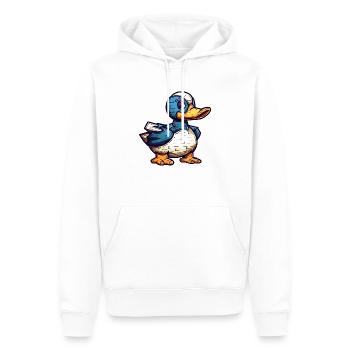 Kleines Entlein im Comic und Cartoon Look - Männer Premium Bio Hoodie - Weiß - Vorne - Nico (187cm)