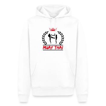 muay thai - Männer Premium Bio Hoodie - Weiß - Vorne - Nico (187cm)