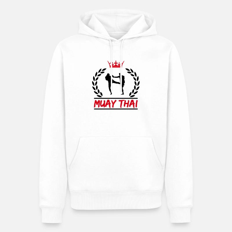 muay thai - Männer Premium Bio Hoodie - Weiß