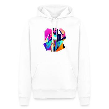Die Frau - Männer Premium Bio Hoodie - Weiß - Vorne - Nico (187cm)