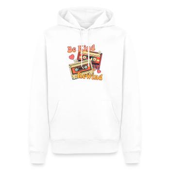 Seien Sie freundlich Zurückspulen - Männer Premium Bio Hoodie - Weiß - Vorne - Nico (187cm)