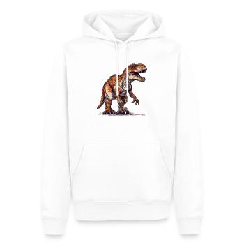 Dino Tyrannosaurus Rex en tant que personnage de jeu vidéo - Sweat à capuche Premium bio Homme - blanc - Devant - Nico (187cm)