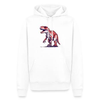 Tyrannosaurus Rex im Vintage 16 Bit Look - Männer Premium Bio Hoodie - Weiß - Vorne - Nico (187cm)