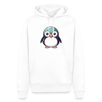 Pinguin - Männer Premium Bio Hoodie - Weiß - Vorne - Nico (187cm)