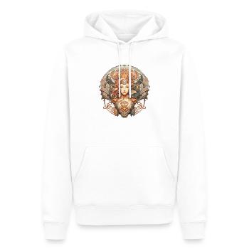 Beauté ex Machina 10 - Sweat à capuche Premium bio Homme - blanc - Devant - Nico (187cm)