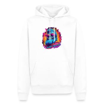 Gardez le sourire - Kong - Sweat à capuche Premium bio Homme - blanc - Devant - Nico (187cm)