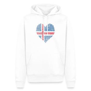 Cœur norvégien - Sweat à capuche Premium bio Homme - blanc - Devant - Nico (187cm)