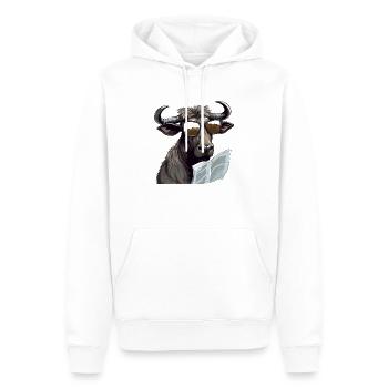 Book le bison - Sweat à capuche Premium bio Homme - blanc - Devant - Nico (187cm)