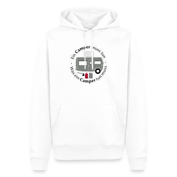 Ein Camper muss tun was ein Camper tun muss Spruch - Männer Premium Bio Hoodie - Weiß - Vorne - Nico (187cm)
