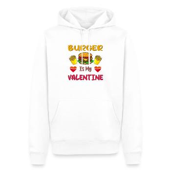 Burger is my Valentine - Männer Premium Bio Hoodie - Weiß - Vorne - Nico (187cm)
