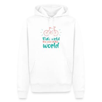 Roulez à la fin du monde - Sweat à capuche Premium bio Homme - blanc - Devant - Nico (187cm)